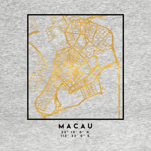 MACAU CHINA CITY STREET MAP ART by deificusArt